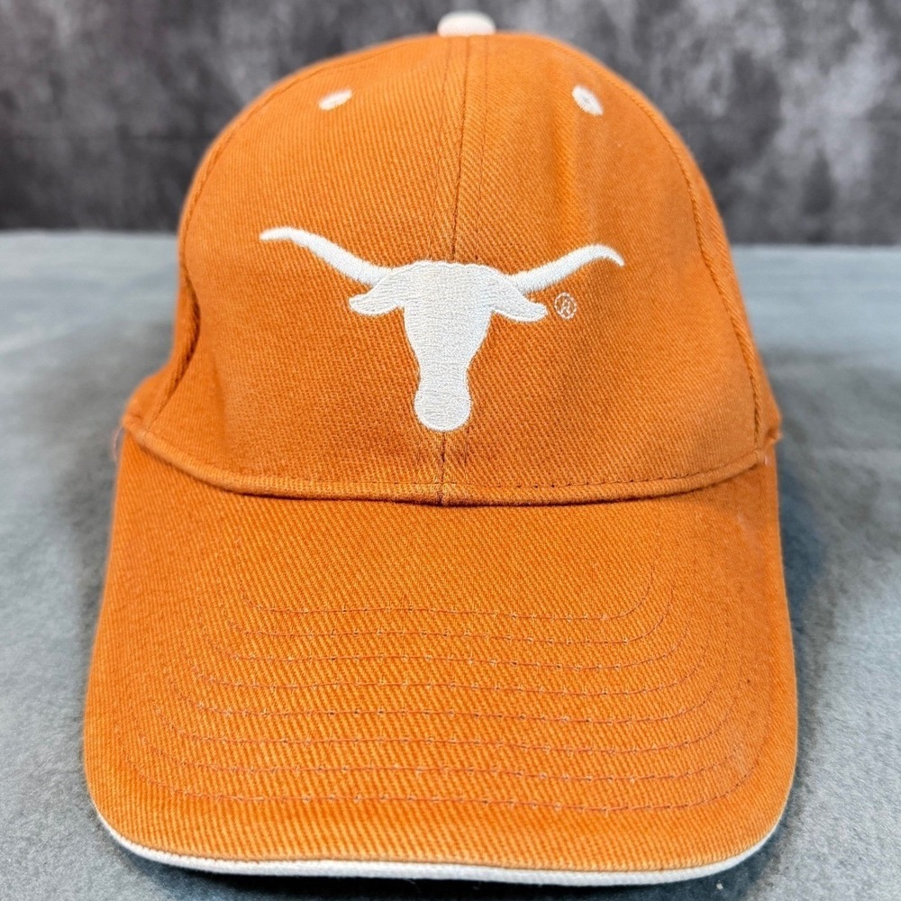 Signatures‎ Texas Longhorns Hat Burnt Orange Adjustable Hook Loop Strapback Cap